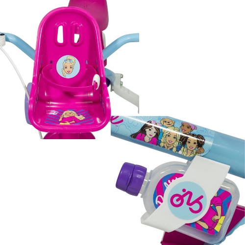 Bicicleta Nathor Barbie R12 con cantimplora y asiento porta muñeca Bicicleta Nathor Barbie R12 con cantimplora y asiento porta muñeca