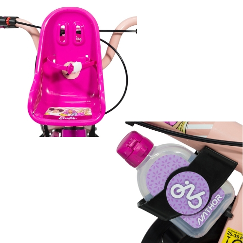 Bicicleta Nathor R16 Barbie con cantimplora y asiento porta muñeca Bicicleta Nathor R16 Barbie con cantimplora y asiento porta muñeca