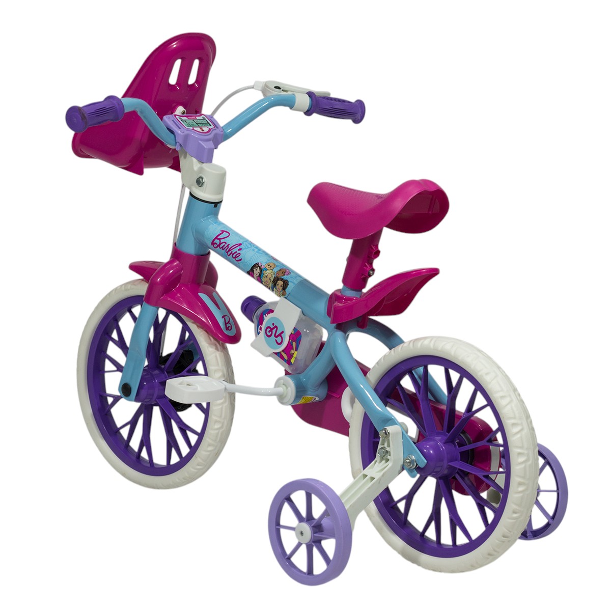 Bicicleta Nathor Barbie R12 con cantimplora y asiento porta muñeca