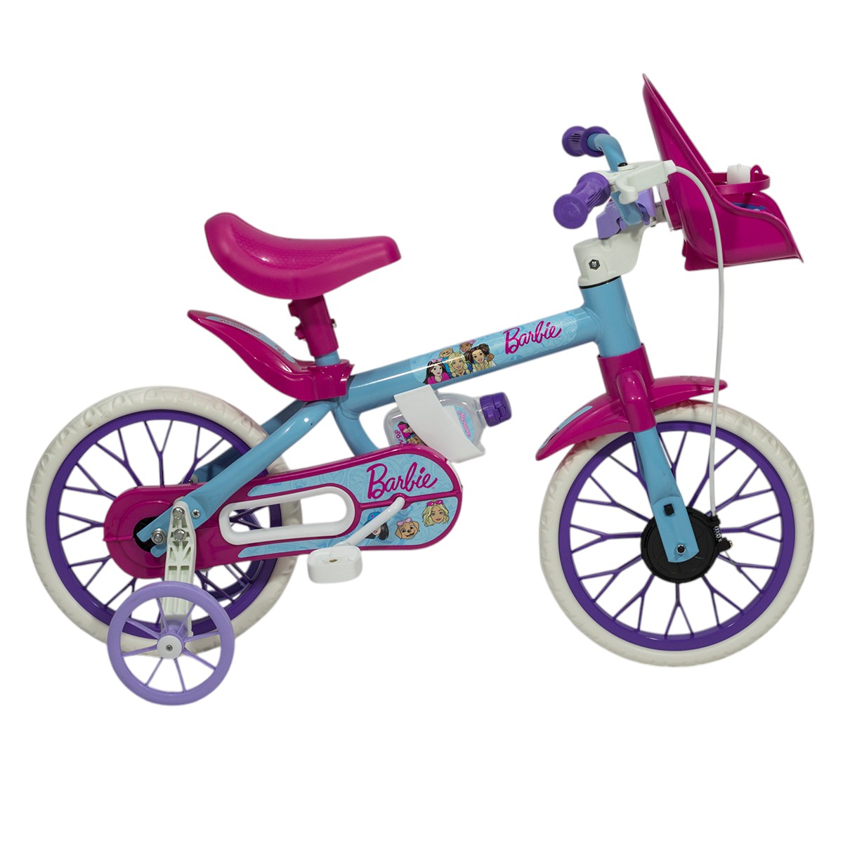 Bicicleta Nathor Barbie R12 con cantimplora y asiento porta muñeca