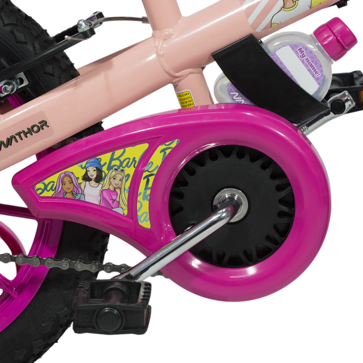 Bicicleta Nathor R16 Barbie con cantimplora y asiento porta muñeca