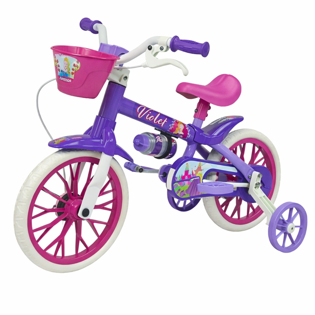 Bicicleta de paseo R12 Nathor con cantimplora Violet