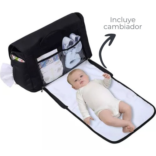 Bolso Maternal Cambiador Infanti Monique Black With Silver Bolso Maternal Cambiador Infanti Monique Black With Silver
