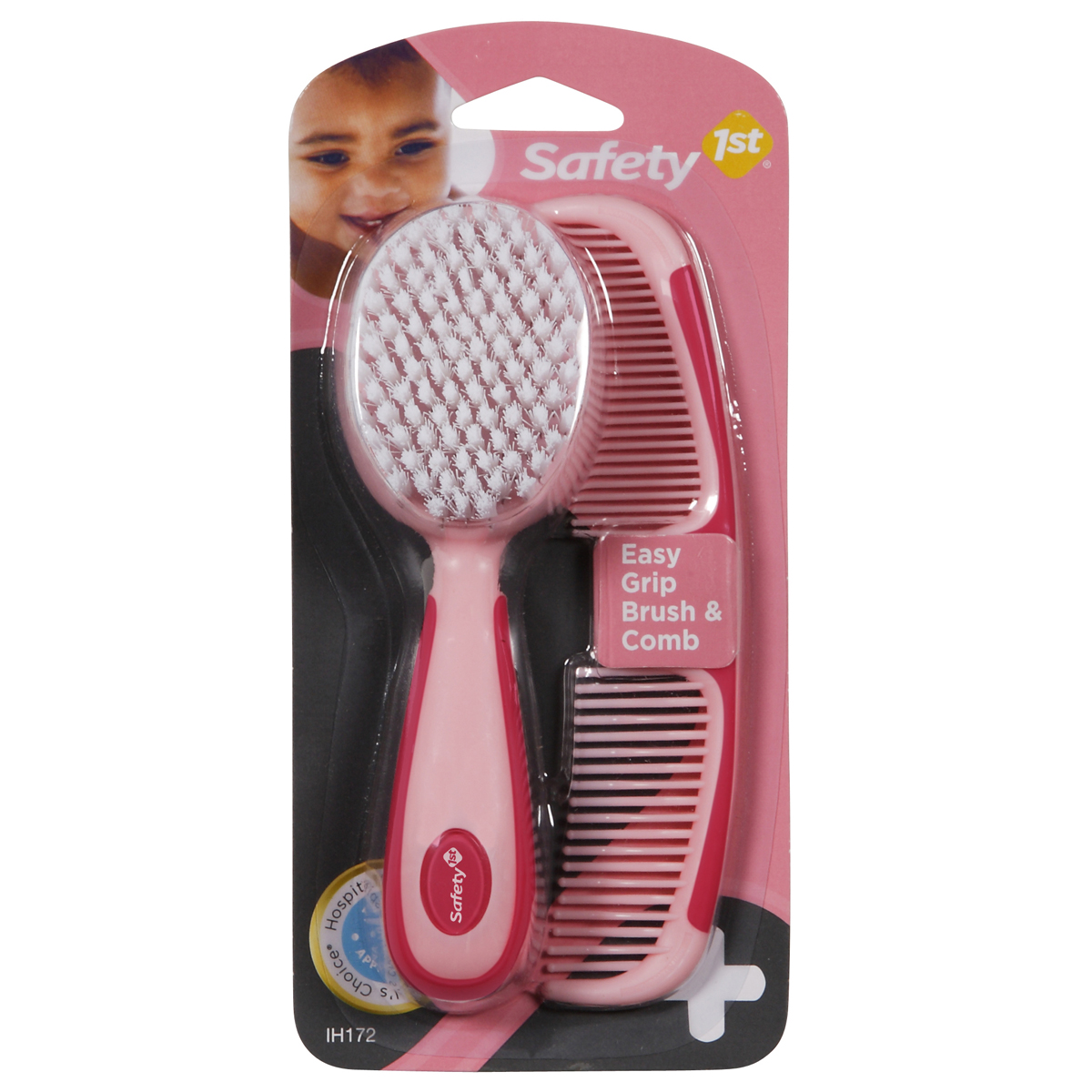 Cepillo y Peine rosa Safety 1ST Easy Grip Brush and Comb